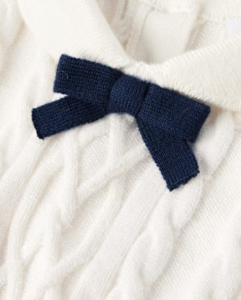 Girls Cable Knit Pleated Fit And Flare Dress - Campus Cuties