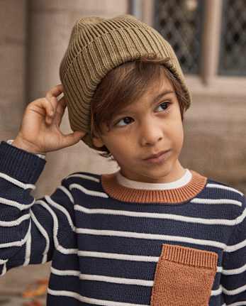 Boys Striped Pocket Sweater - Highland Hills