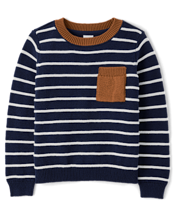 Boys Striped Pocket Sweater - Highland Hills