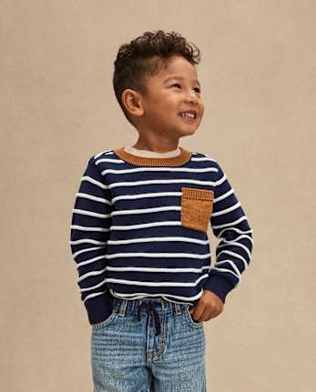 Boys Striped Pocket Sweater - Highland Hills