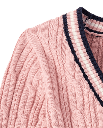 Cardigan en maille torsadée avec nœud pour fille - Campus Cuties