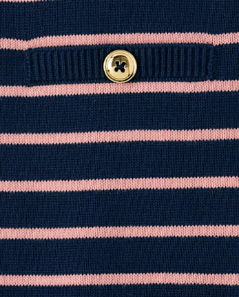 Girls Striped Bow Sweater Dress - Campus Cuties