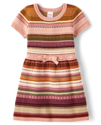 Robe pull rayée à nœud pour fille - Highland Hills
