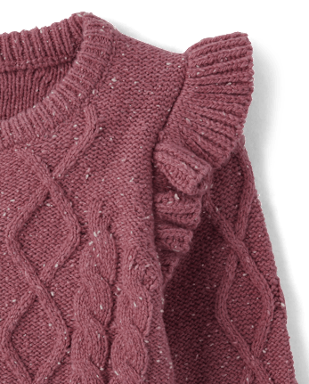 Pull à volants en maille torsadée pour fille - Highland Hills