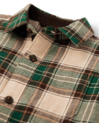 Kids Plaid Button Up Shirt - Fall Celebrations