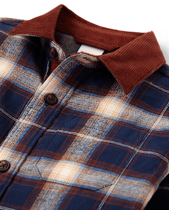 Boys Plaid Button Up Shirt - Highland Hills