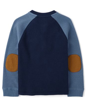 Boys Colorblock Thermal Henley Top - Little Essentials