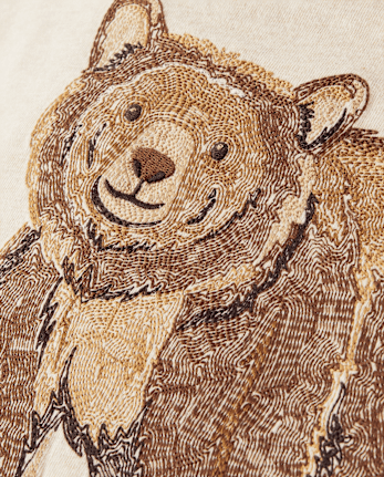 Boys Embroidered Bear Top - Highland Hills