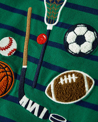 Haut de sport brodé à rayures pour garçon - Campus Cuties