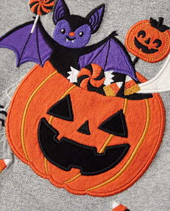 Boys Embroidered Halloween Layered Top - Halloween