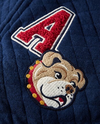 Kids Embroidered Varsity Zip Up Hoodie - Campus Cuties