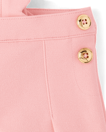 Girls Scalloped Button Ponte Jumper - Campus Cuties