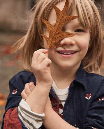 Boys Embroidered Fox Corduroy Button Up Shirt - Highland Hills