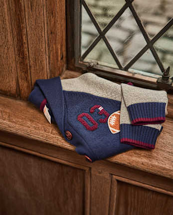 Cardigan universitaire brodé pour garçon - Campus Cuties