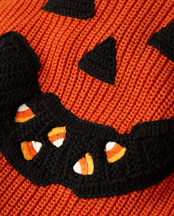 Boys Embroidered Jack-O-Lantern Sweater - Halloween