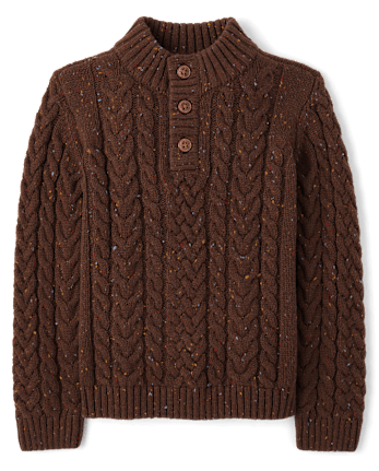 Pull à col montant en maille torsadée texturée pour garçon - Little Essentials