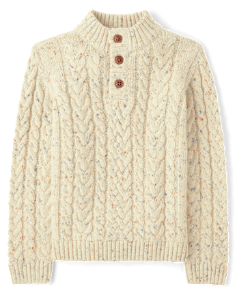 Pull à col montant en maille torsadée texturée pour garçon - Little Essentials