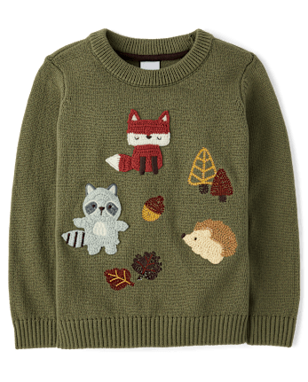 Boys Embroidered Animal Sweater - Highland Hills