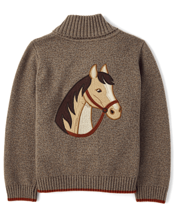 Kids Embroidered Horse Cardigan - Highland Hills