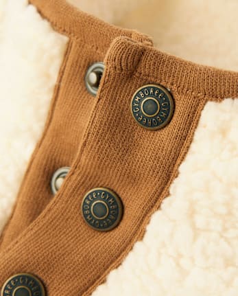 Pull Sherpa à demi-pression pour enfant - Highland Hills