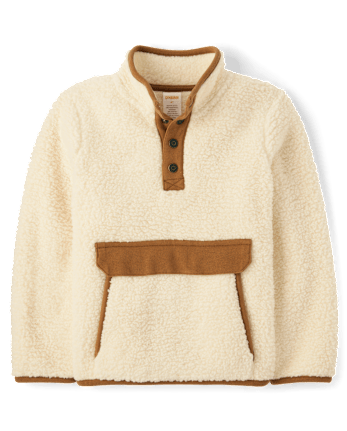 Pull Sherpa à demi-pression pour enfant - Highland Hills