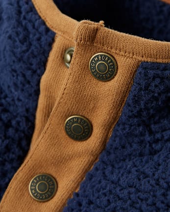 Pull Sherpa à demi-pression pour enfant - Highland Hills