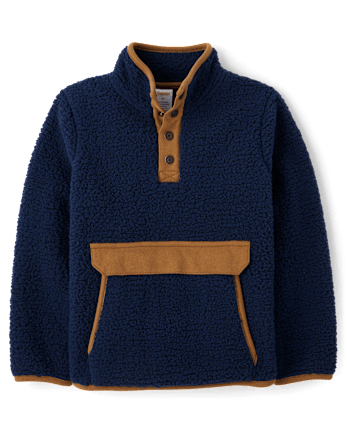 Pull Sherpa à demi-pression pour enfant - Highland Hills