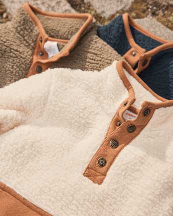 Kids Half Snap Sherpa Pullover - Highland Hills