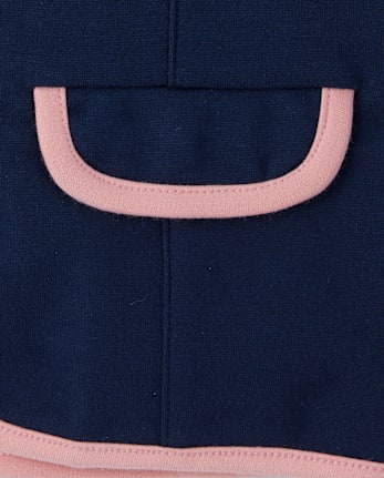 Girls Contrast Trim Ponte Blazer - Campus Cuties