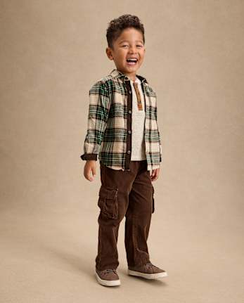 Kids Corduroy Baggy Cargo Pants - Little Essentials