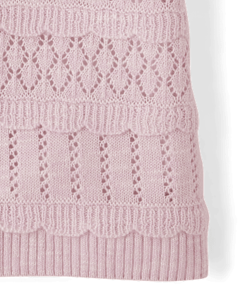 Girls Scalloped Pointelle Sweater - Magical Meadows