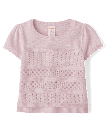 Girls Scalloped Pointelle Sweater - Magical Meadows