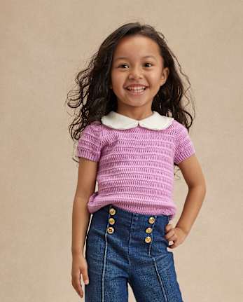 Girls Crochet Peter Pan Sweater - Magical Meadows