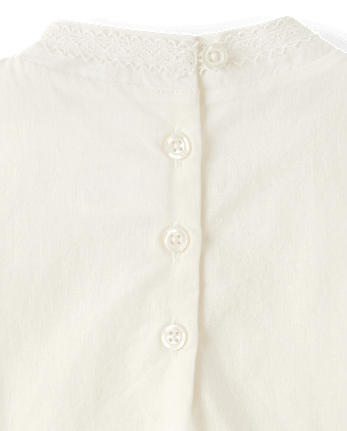 Girls Pintuck Crochet Lace Blouse - Magical Meadows