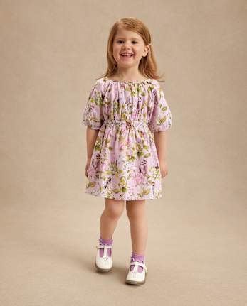 Robe à fleurs et animaux pour fille - Magical Meadows
