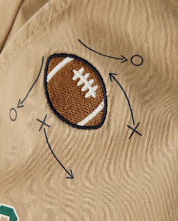 Kids Embroidered Varsity Relaxed Chino Pants - Campus Cuties
