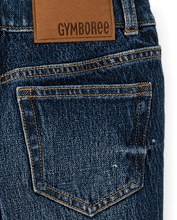 Kids Embroidered Varsity Relaxed Jeans - Campus Cuties
