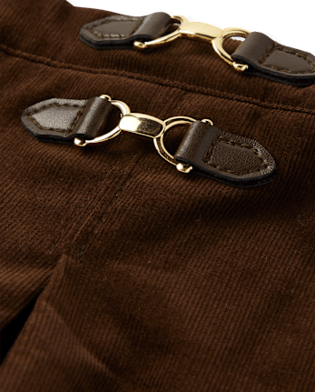 Girls Pleated Buckle Corduroy Skort - Highland Hills