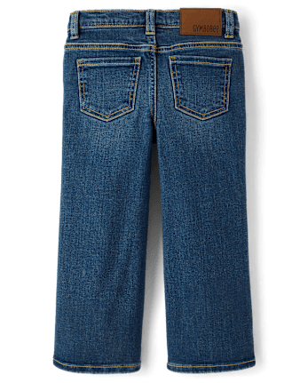 Girls Embroidered Varsity Wide Leg Jeans - Campus Cuties