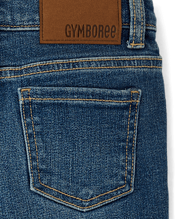Girls Embroidered Varsity Wide Leg Jeans - Campus Cuties