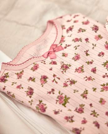 Pyjama ajusté en pointelle à fleurs pour fille - Gymmies
