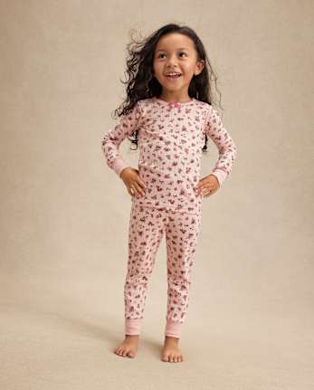 Pyjama ajusté en pointelle à fleurs pour fille - Gymmies