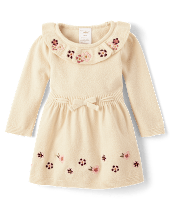 Robe pull à volants et fleurs brodées pour bébé fille - Homegrown by Gymboree