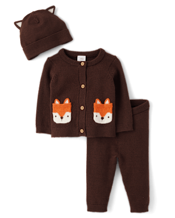 Baby Fox Sweater Cardigan 3-Piece Outfit Set - Homegrown by Gymboree