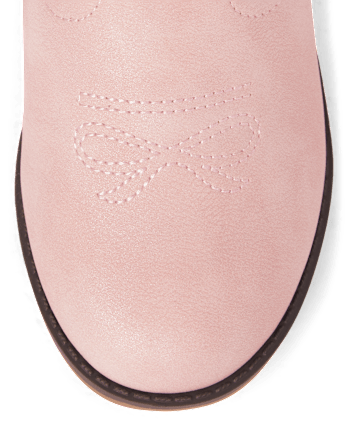 Girls Embroidered Bow Cowgirl Boots - Little Essentials