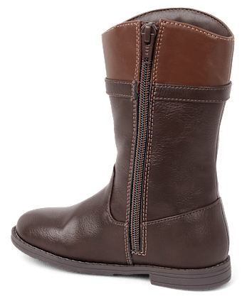 Girls Contrast Buckle Tall Boots - Little Essentials