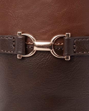 Girls Contrast Buckle Tall Boots - Little Essentials