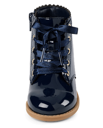 Girls Scalloped Lace Up Boots - Little Essentials