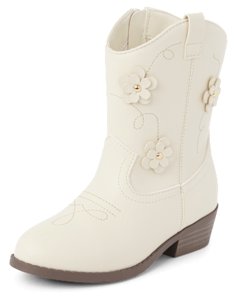 Girls Floral Cowgirl Boots - Little Essentials