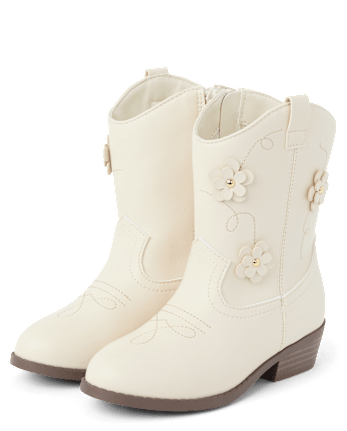 Girls Floral Cowgirl Boots - Little Essentials